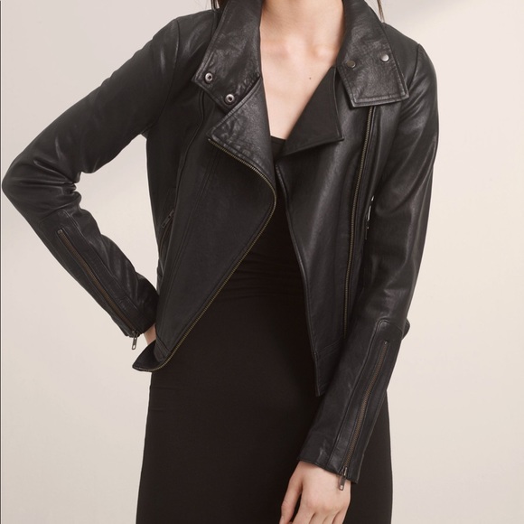 Mackage x Aritzia Grey Leather moto Jacket - Picture 6 of 7